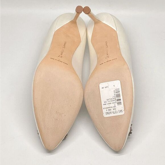 Manolo Blahnik Hangisi 70MM Crystal Buckle Satin Pumps size 37 - Picture 15 of 16